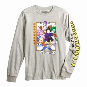 DragonBall Z Boy's Long Sleeve Graphic T-Shirt‎ Gray NWT Size Large